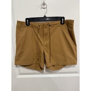 Columbia Shorts Womens 12 Brown Chino Nylon Blend Hiking Camping Fishing 34x5